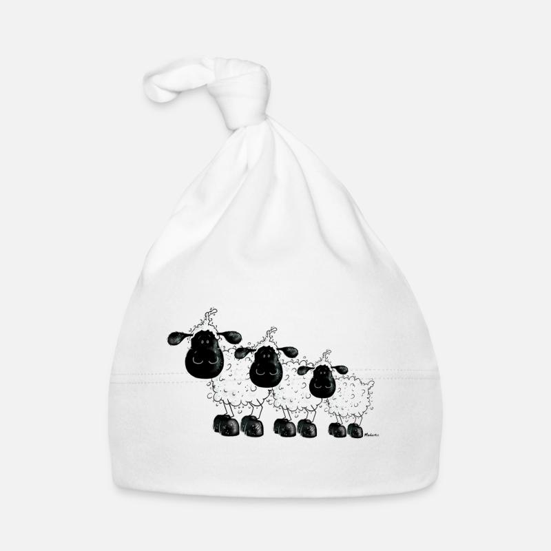 Mouton - Moutons - Bonnet bio Bébé - blanc