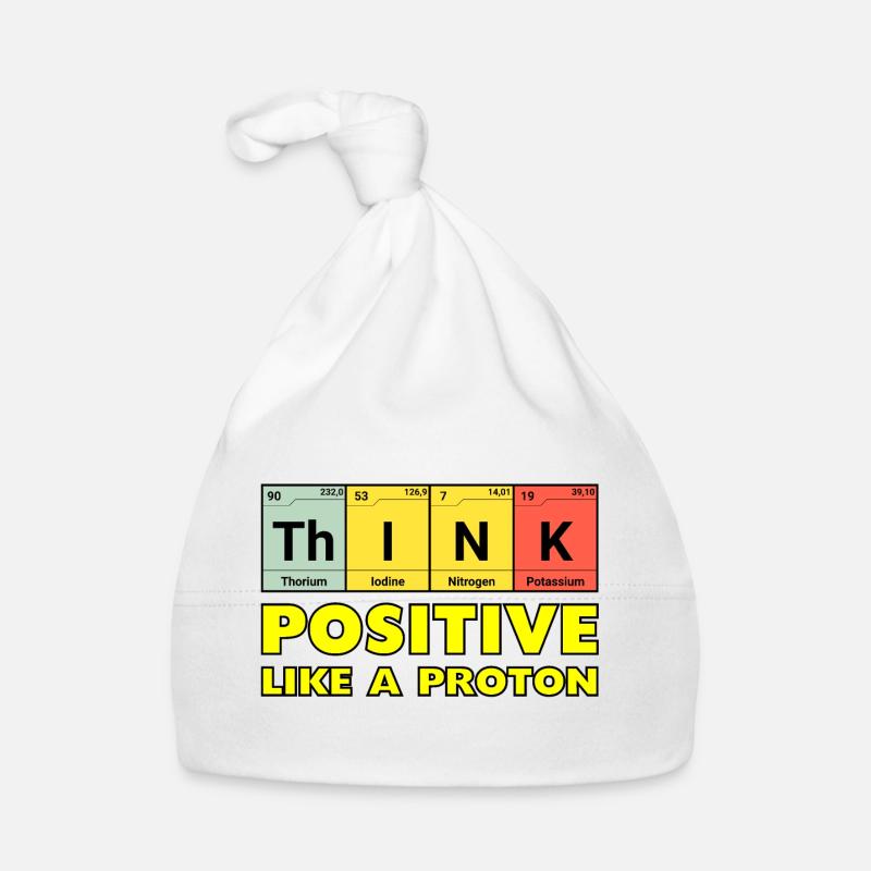 Think positively, like a proton Organic Baby Cap