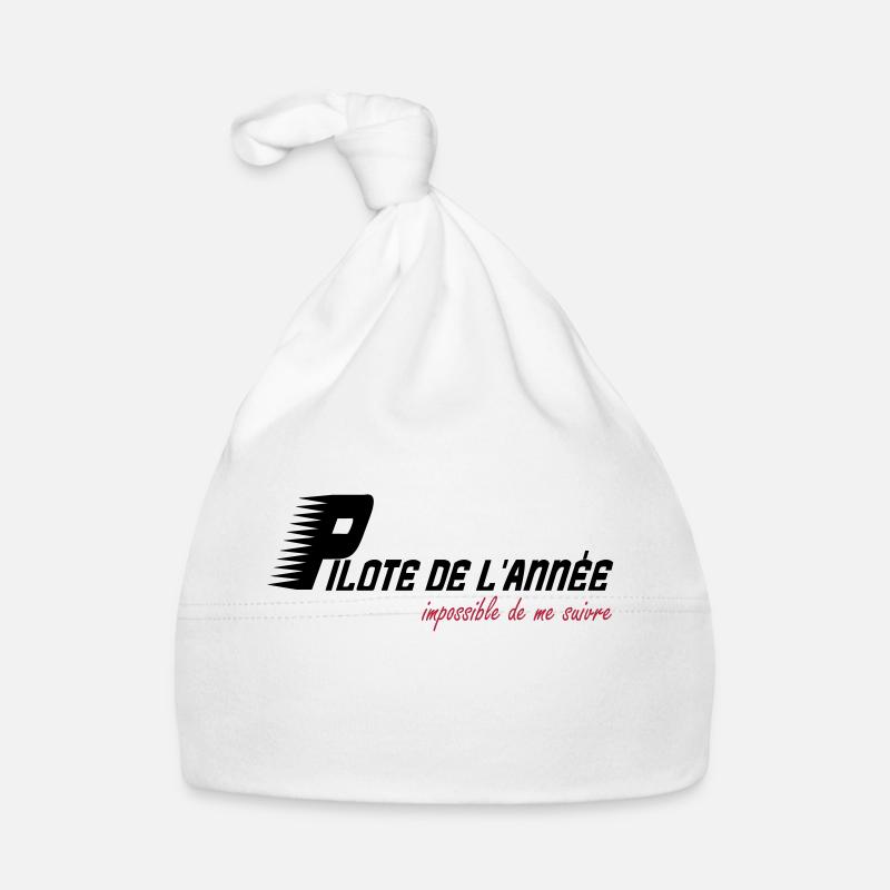 Pilote de l'année impossible de me suivre - Bonnet bio Bébé - blanc