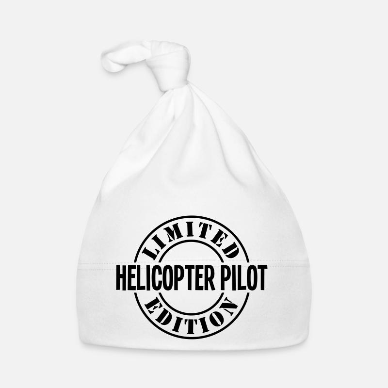 helicopter pilot limited edition stamp c - Organic Baby Cap - white