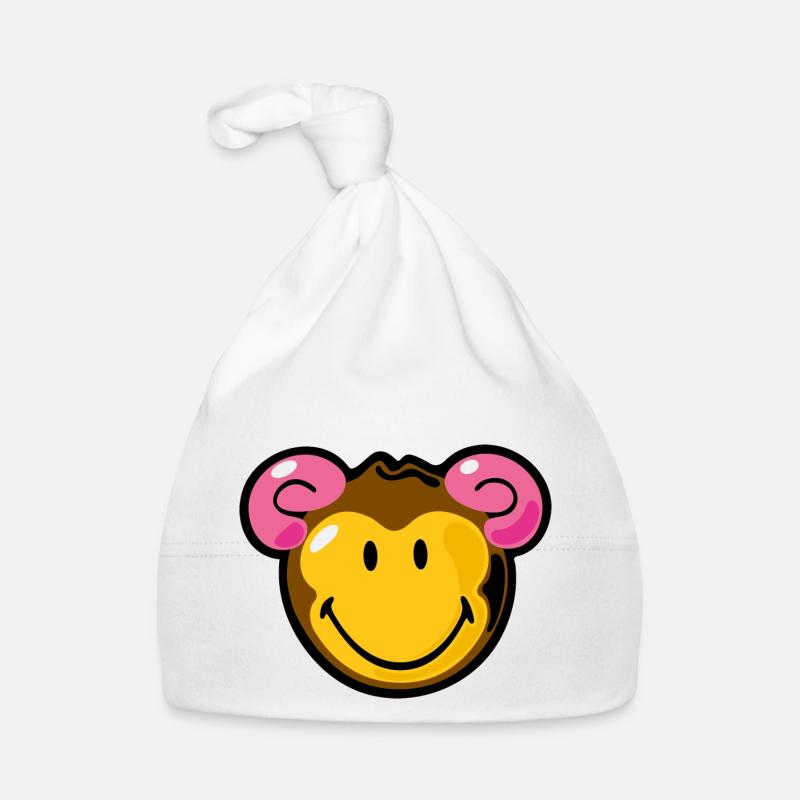 Smiley Monkey Bonnet bio Bébé