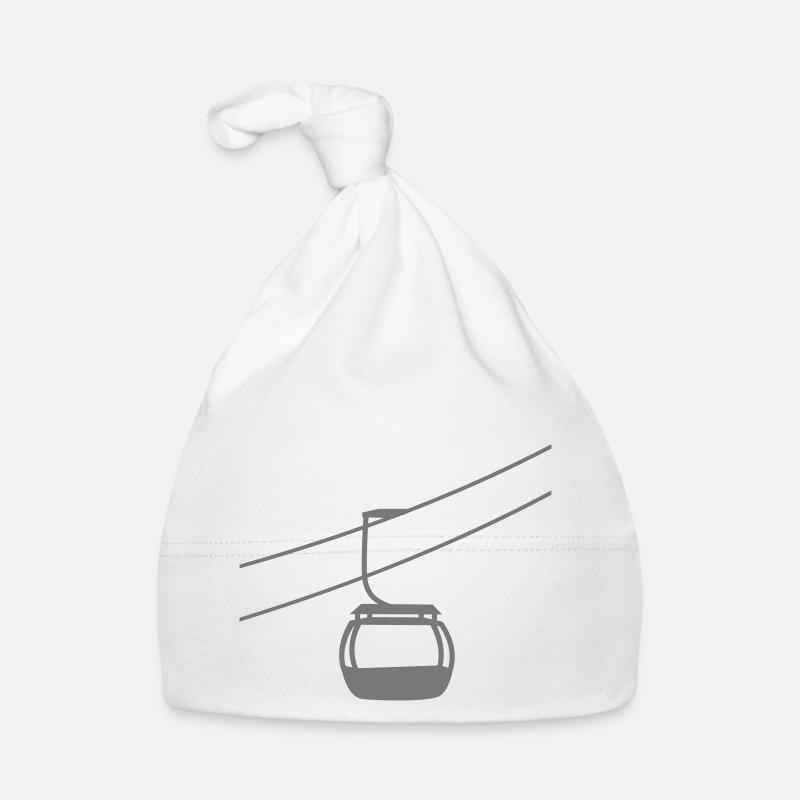 tramway un seul téléphérique gond - Bonnet bio Bébé - blanc