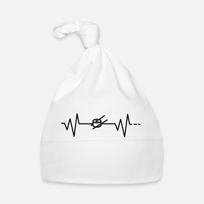 Heartbeat palpitations EKG pulse sushi rice fish Organic Baby Cap