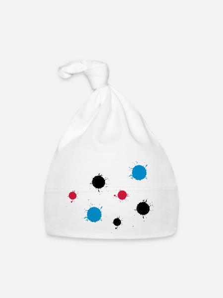 farbklekse_2 - Organic Baby Cap - white - Front