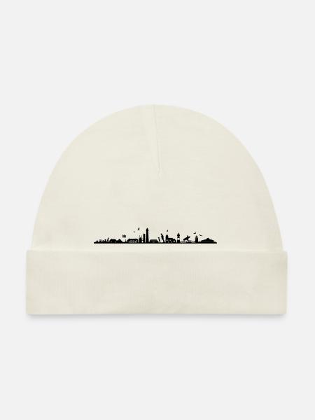 Skyline - Küste Sylt - Baby Bio-Mütze - Weiß - Vorne