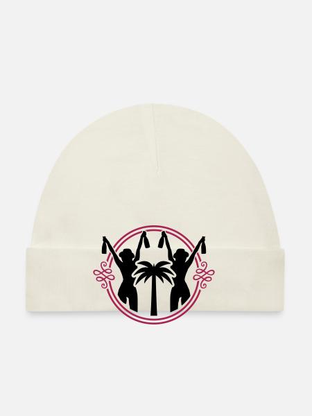 filles fête palm femmes vacances silhouette - Bonnet bio Bébé - blanc - Devant