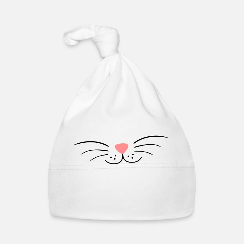 Cou de chat, chat - Bonnet bio Bébé - blanc