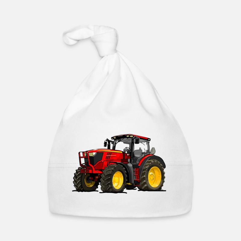 Tractor red Organic Baby Cap