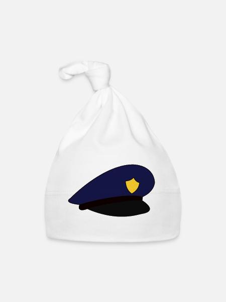 Police hat police hat - Organic Baby Cap - white - Front