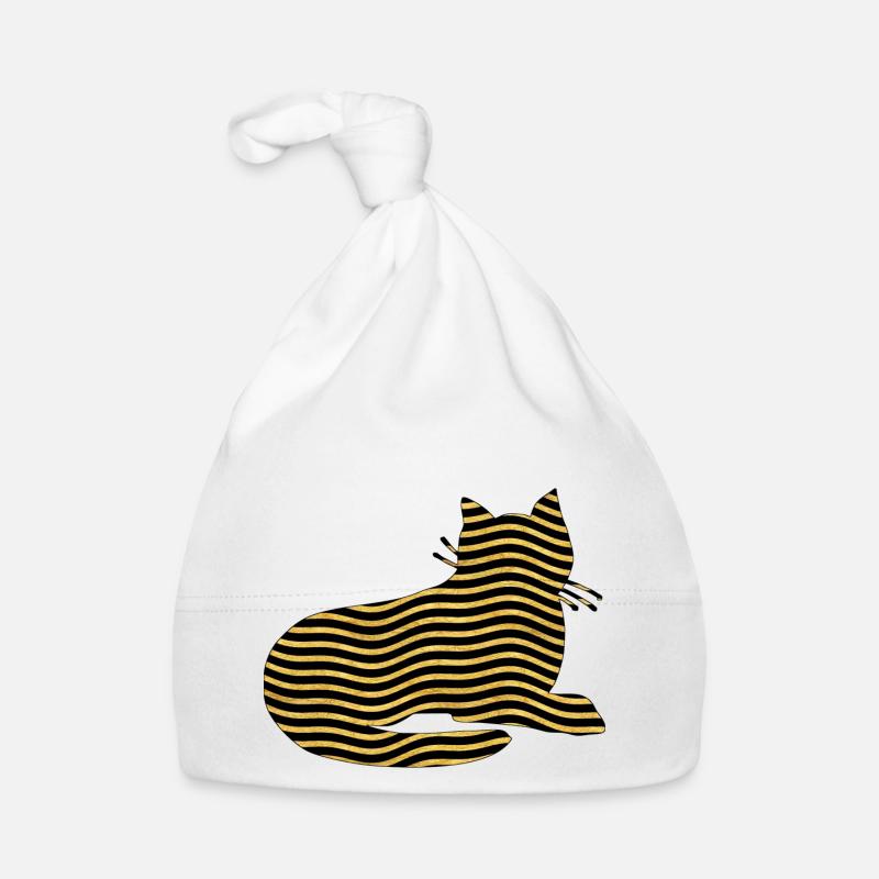 cat - Organic Baby Cap - white