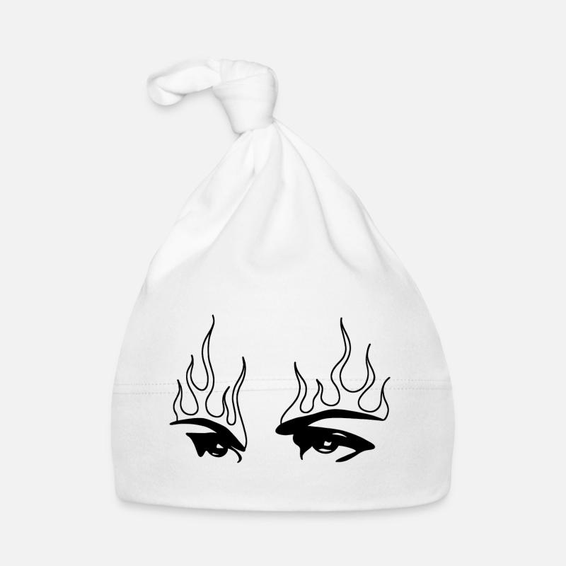 Yeux - Bonnet bio Bébé - blanc