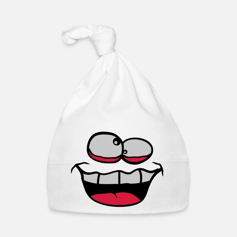 Squinting Crazy Face Organic Baby Cap