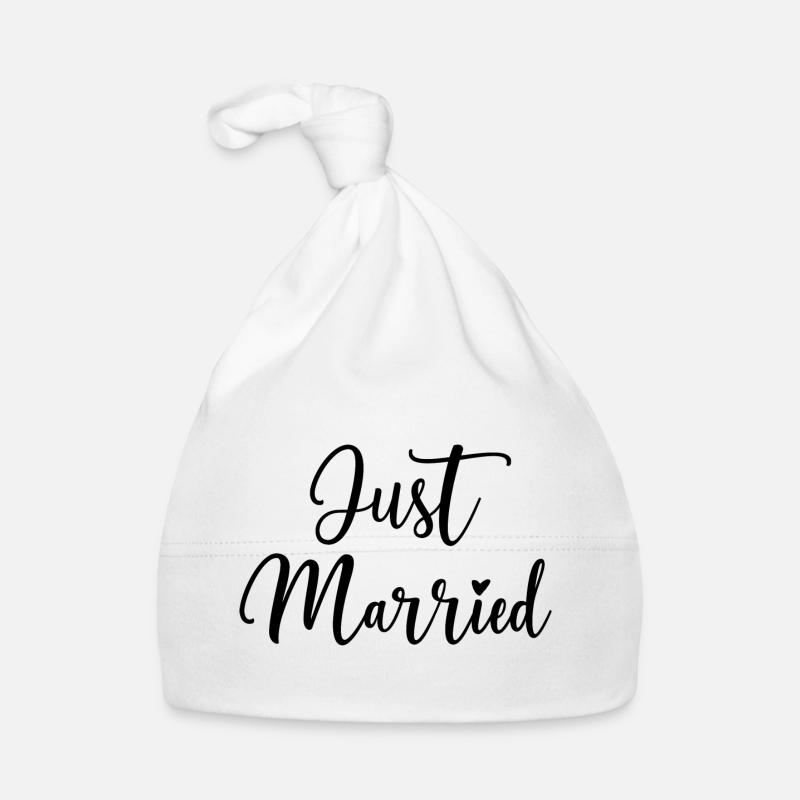 Idée cadeau Just Married Heart Bonnet bio Bébé
