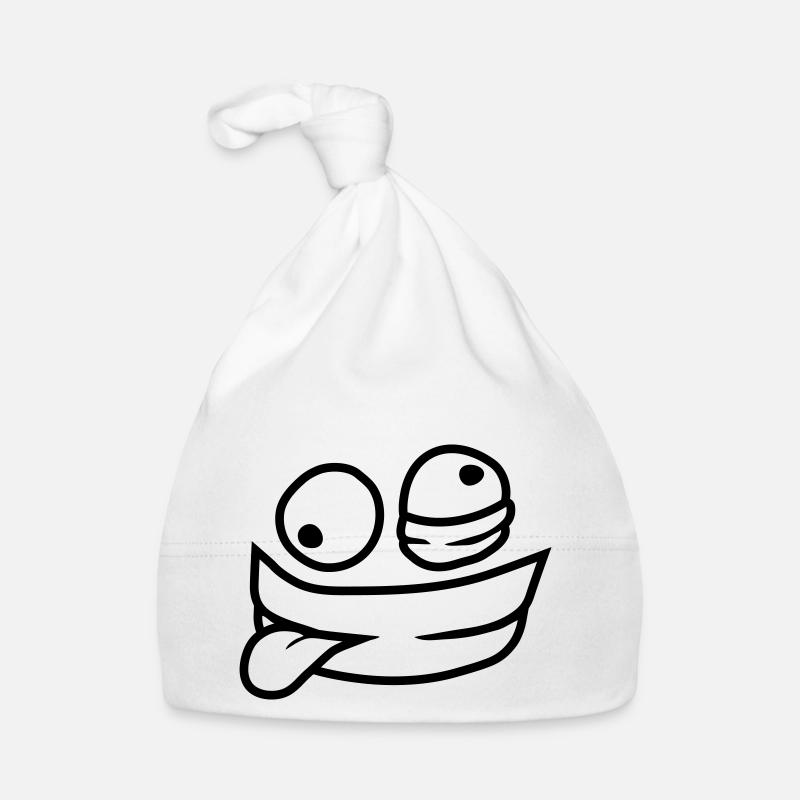 Visage de psychopathe comique - Bonnet bio Bébé - blanc