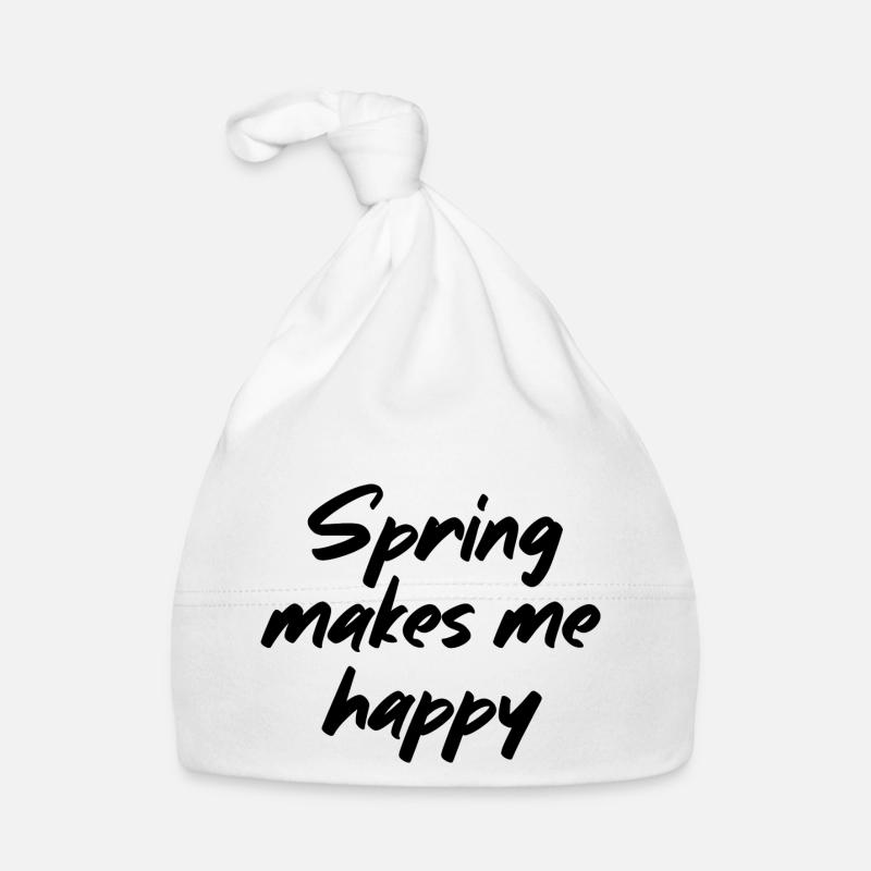 Le printemps me rend heureux - Bonnet bio Bébé - blanc