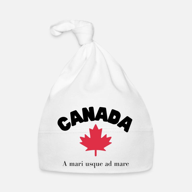 CANADA avec feuille d’érable et devise Bonnet bio Bébé