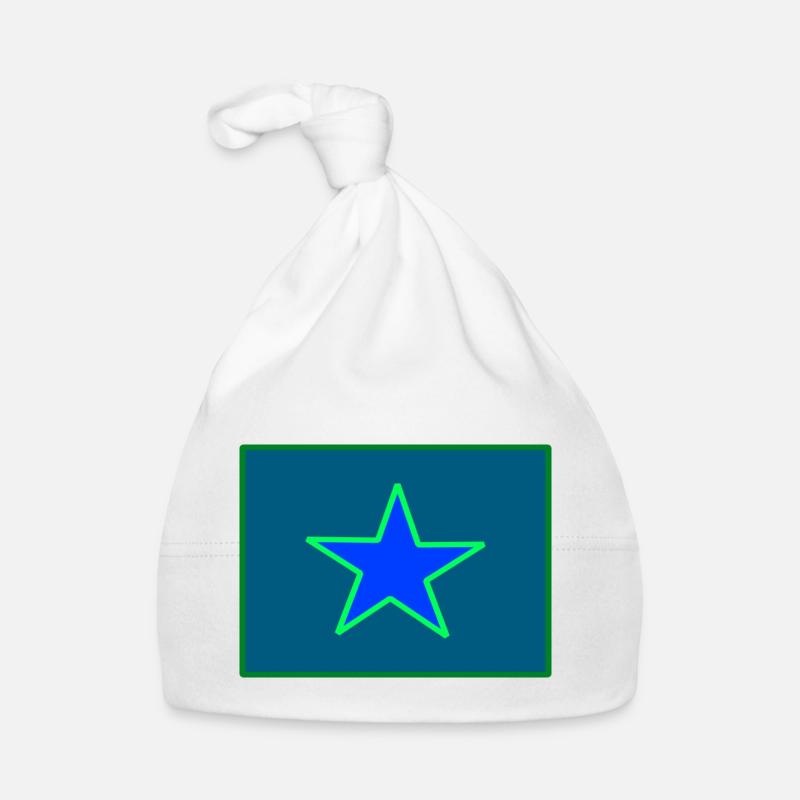 Étoile Vert Bleu Bonnet bio Bébé