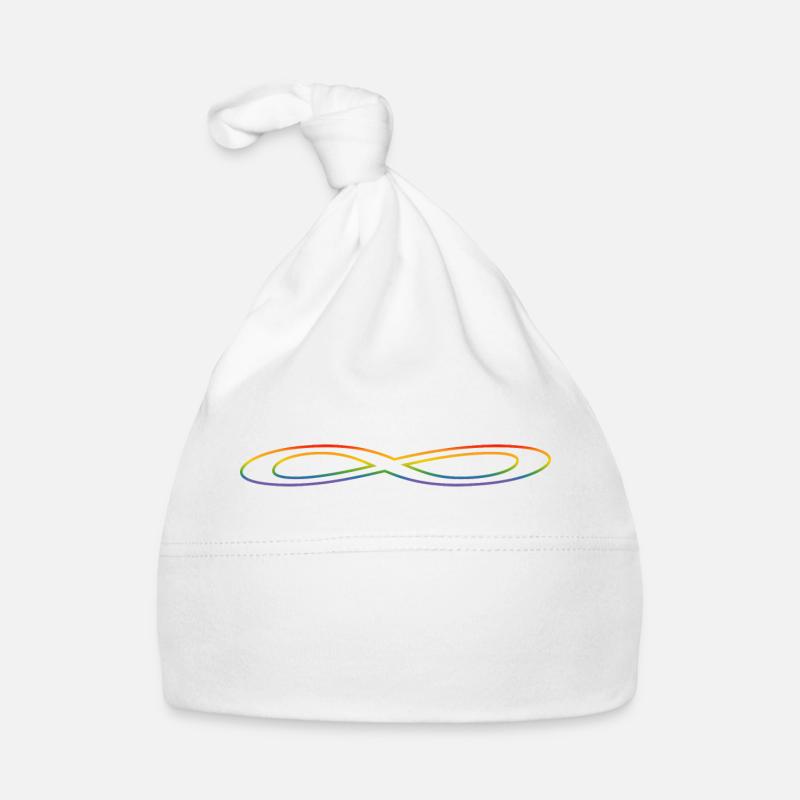 Regenbogen Unendlichkeit - Baby Bio-Mütze - Weiß