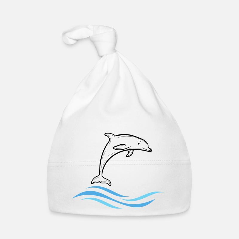 Springender Delfin Baby Bio-Mütze