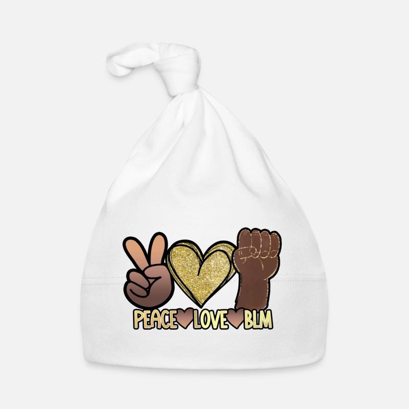 Peace Love BLM Black Lives Matter African Pride Baby Bio-Mütze