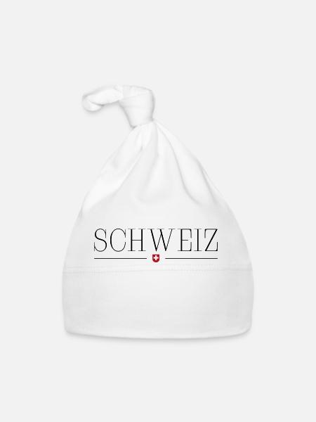 Schweiz - Baby Bio-Mütze - Weiß - Vorne