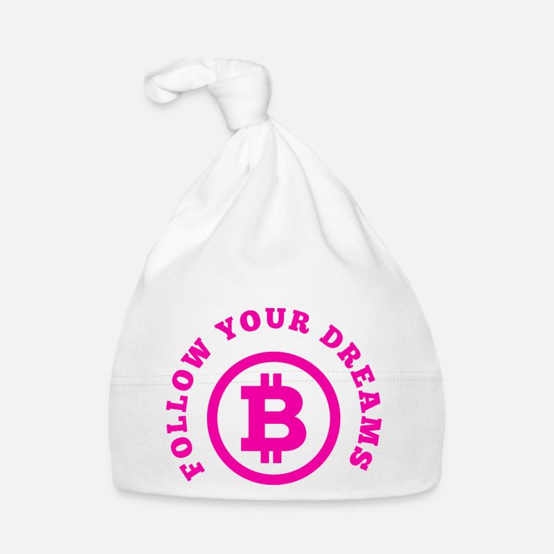 Suivez vos rêves et Krypto BTC Rose Bonnet bio Bébé