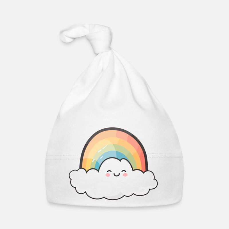 Cloud 'n' Rainbow - Baby Bio-Mütze - Weiß
