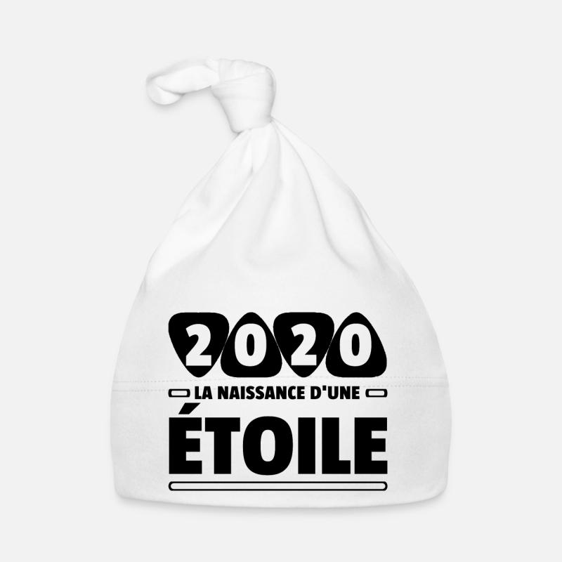 2020 année de naissance / anniversaire année 2020 - Bonnet bio Bébé - blanc