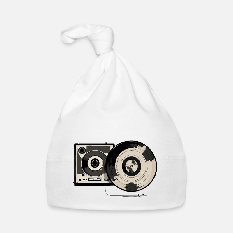 Retro record player Organic Baby Cap