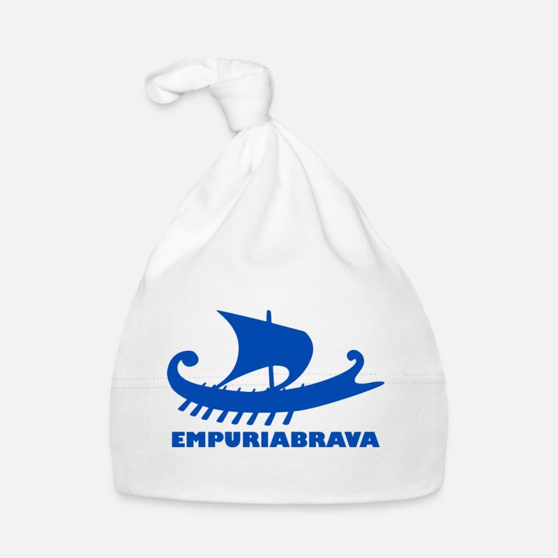 Ship Empuriabrava Font Blue Organic Baby Cap