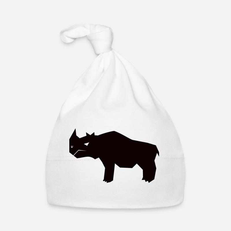 Angular Black Rhinoceros Silhouettes Design Organic Baby Cap