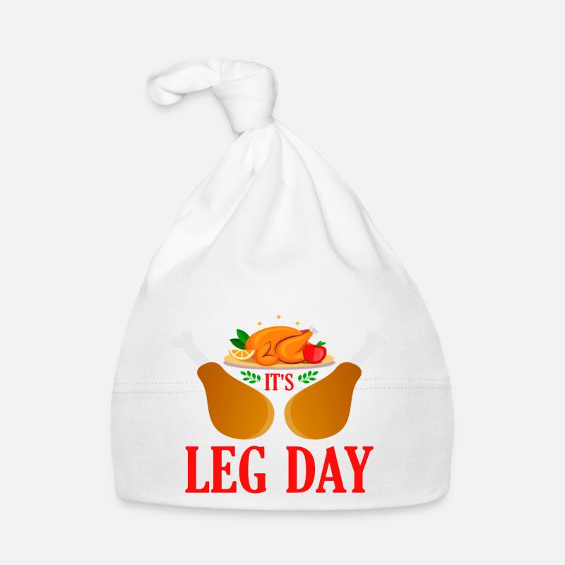 C’est le jour de la jambe Thanksgiving - Bonnet bio Bébé - blanc