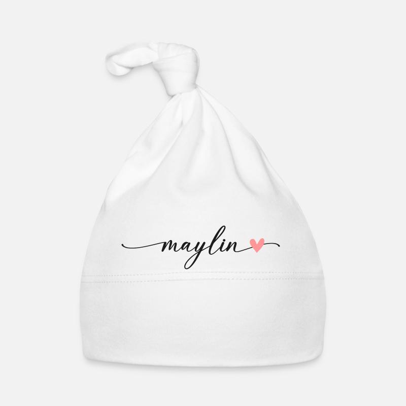 Maylin Name Calligraphy Font Organic Baby Cap