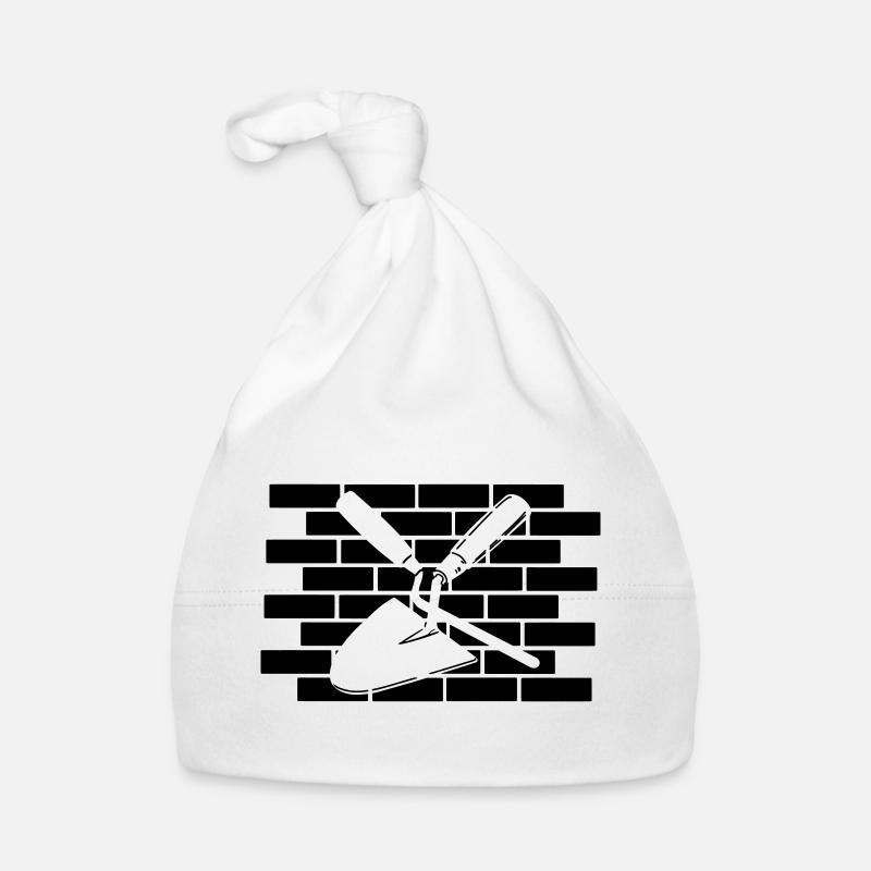 Découpe du clou et de la truelle - Bonnet bio Bébé - blanc
