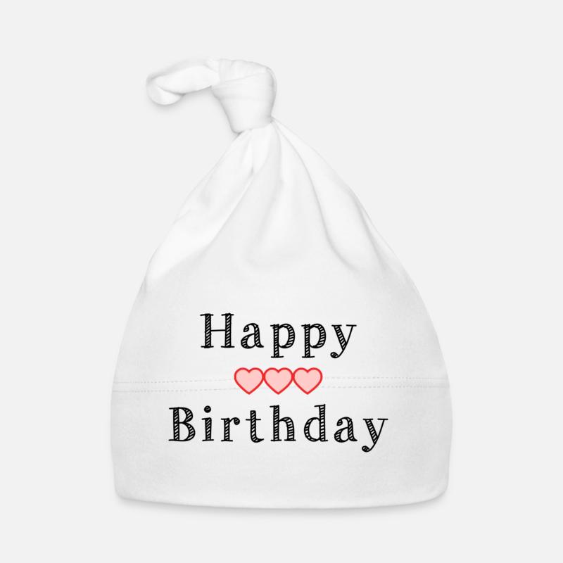 HAPPY BIRTHDAY. ANNIVERSAIRE. - Bonnet bio Bébé - blanc