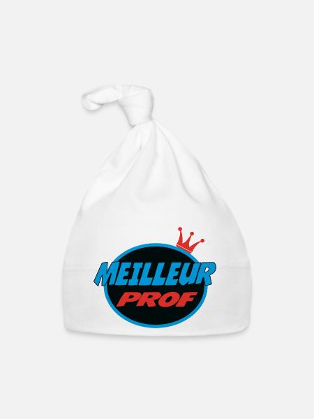 MEILLEUR PROF - Bonnet bio Bébé - blanc - Devant
