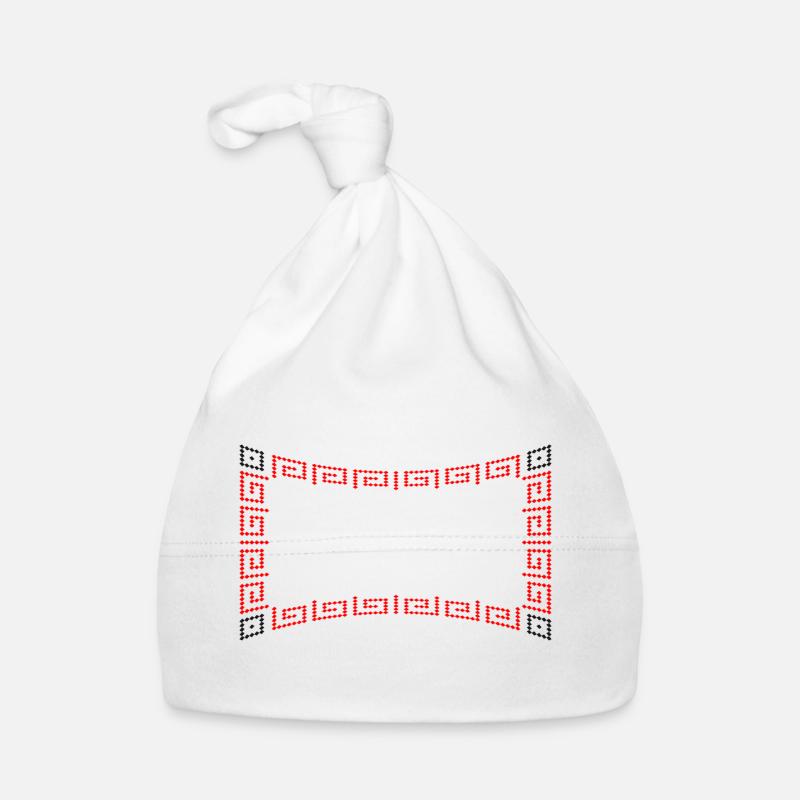 Frame pattern red Organic Baby Cap