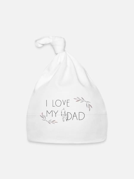 I Love my Dad - Baby Bio-Mütze - Weiß - Vorne