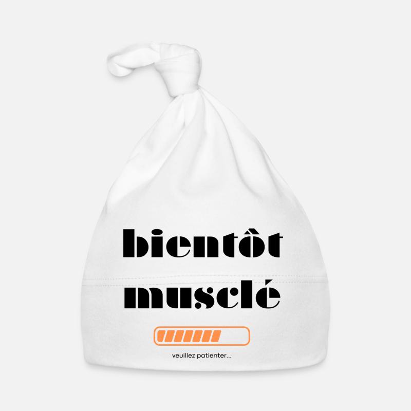 bientôt musclé - Bonnet bio Bébé - blanc