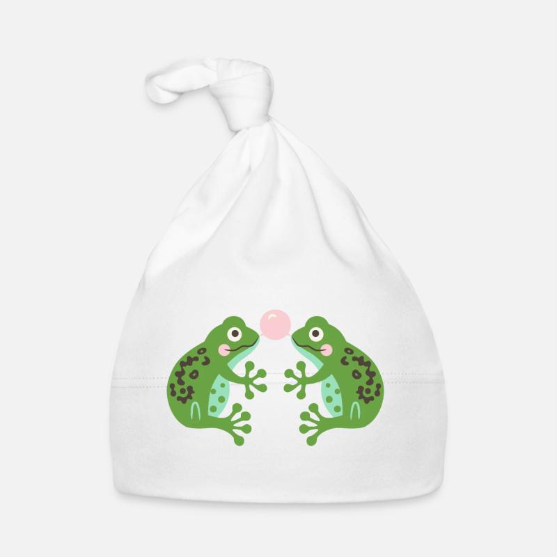 Bubble Gum Frogs L Chewing Gum Frogs - Bonnet bio Bébé - blanc