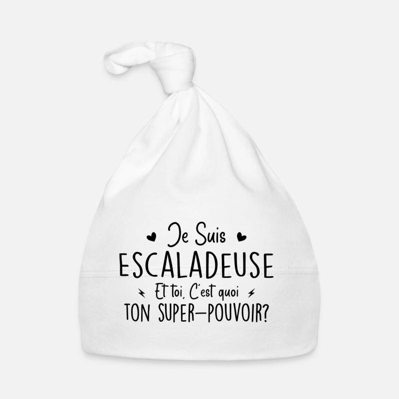 Ich bin ein Kletterer. Was ist deine Superkraft? Baby Bio-Mütze