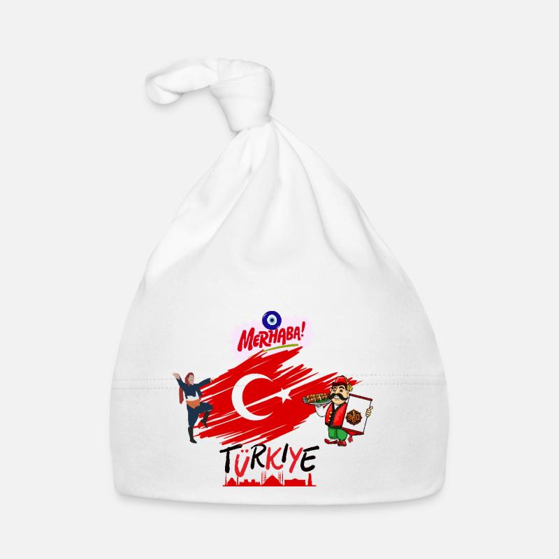 Les frères de Türkiye en feu - Bonnet bio Bébé - blanc