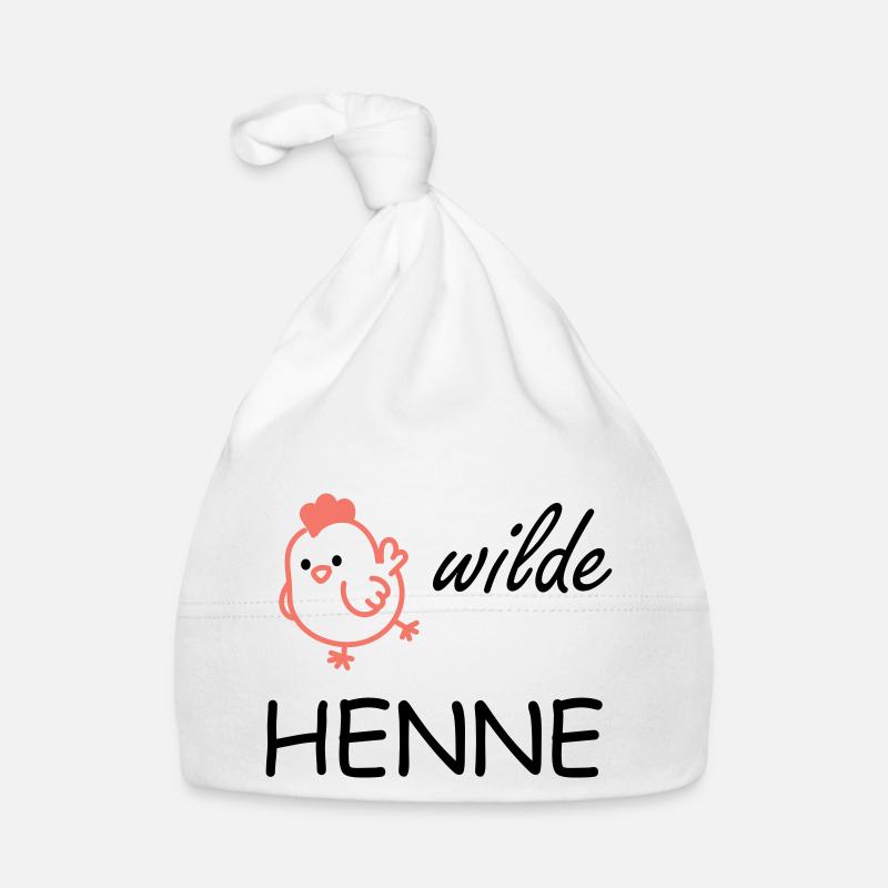 Poule sauvage - Bonnet bio Bébé - blanc