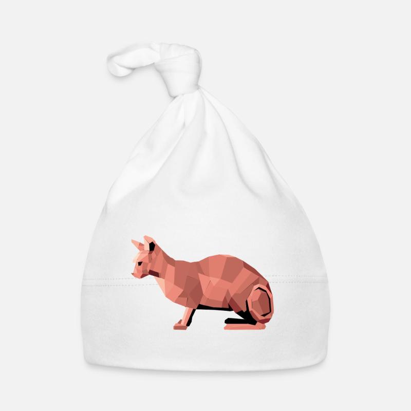 Sphynx Low Poly Cat – Geometric Design Organic Baby Cap