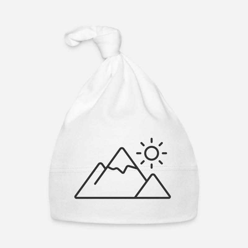 Mountain Landscape Line Icon Organic Baby Cap
