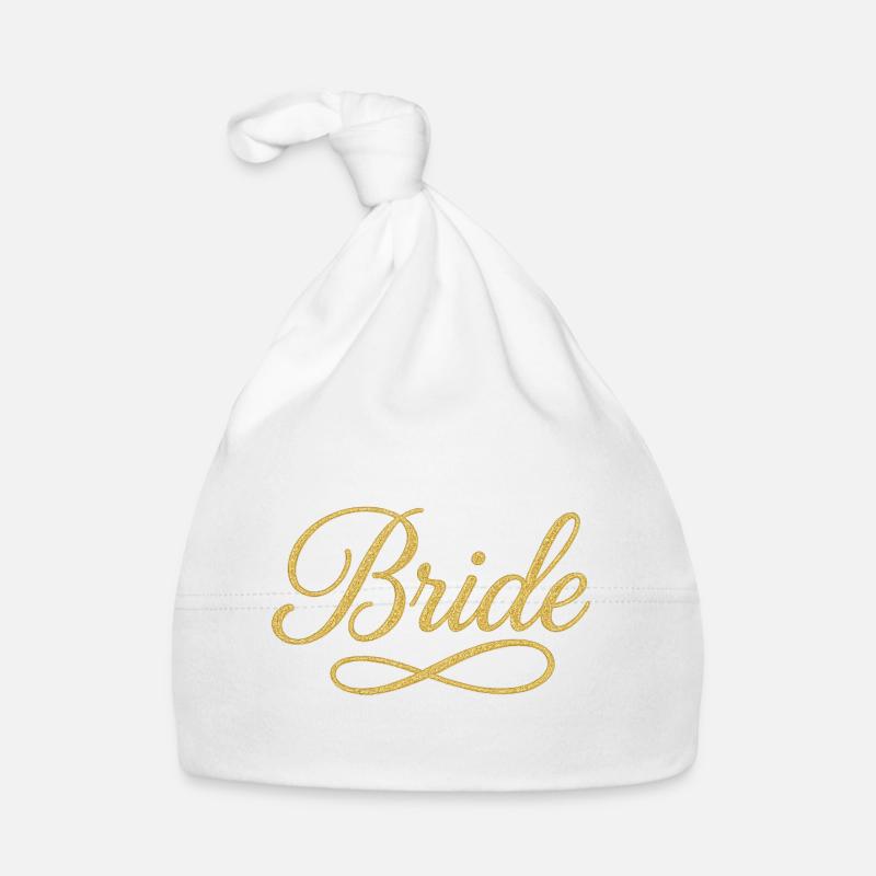 Elegant Gold Bride Script Design Organic Baby Cap
