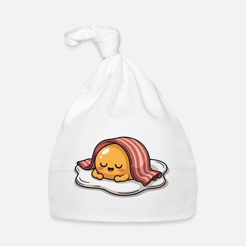 Oeuf endormi avec bacon Dessin animé Bonnet bio Bébé