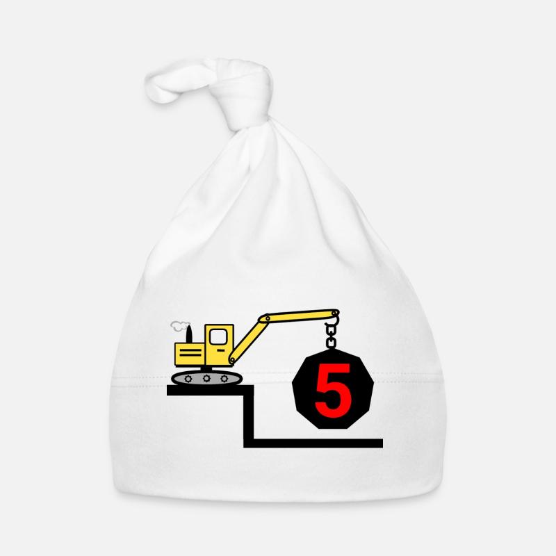 Bagger - Baby Bio-Mütze - Weiß