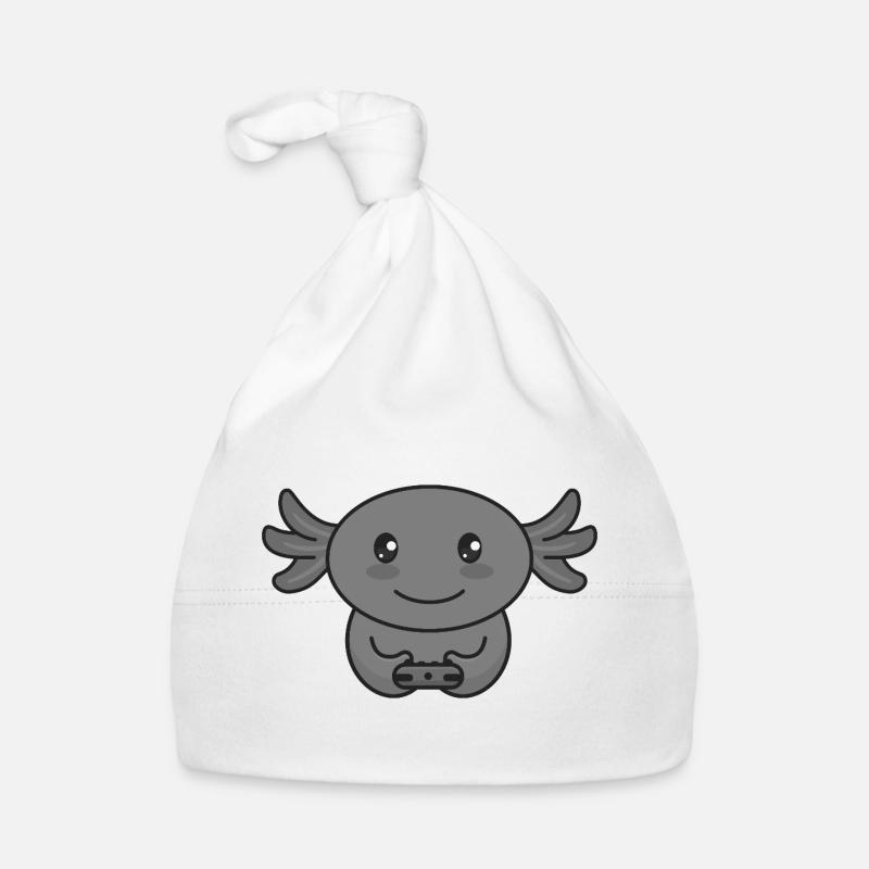 Axolotl Gamer Zocker mit Controller Baby Bio-Mütze