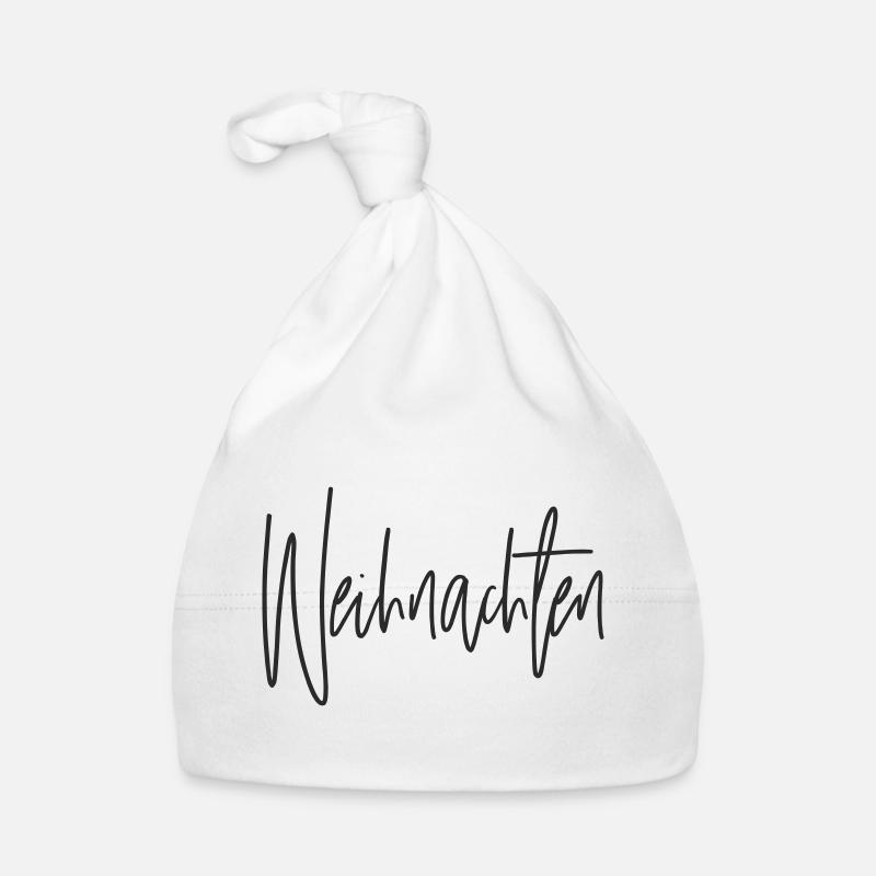 Script de Noël Lettrage à la main Bonnet bio Bébé